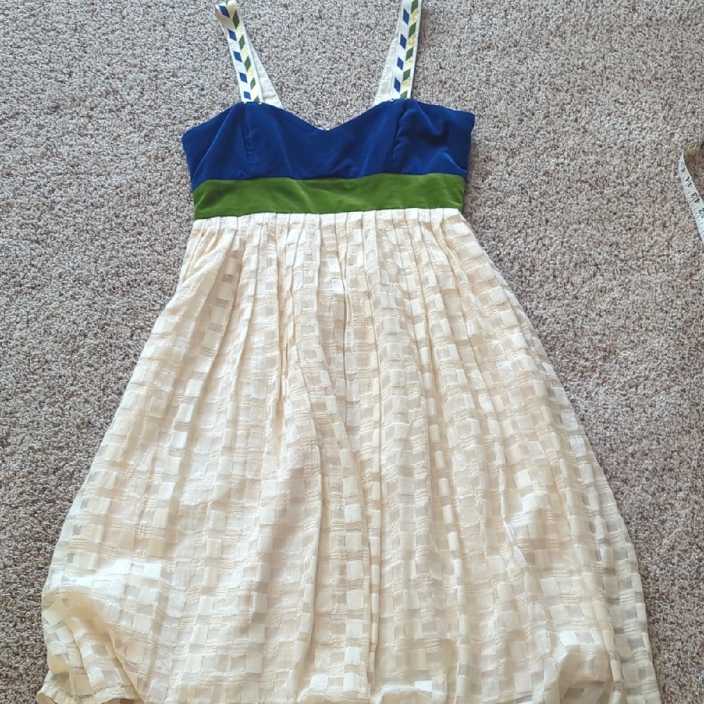 Anthropologie Blue and Green Midi Dress By Madchen 8